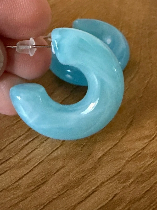 Blue hoop earrings – photo 5
